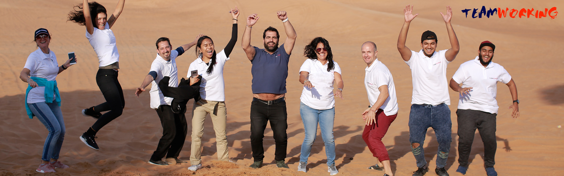 A team out in the desert during a full day of desert training