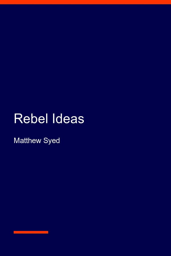 Rebel Ideas by Matthew Syed, book cover