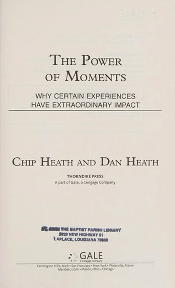 The Power of Moments by Chip Heath, Dan Heath, book cover